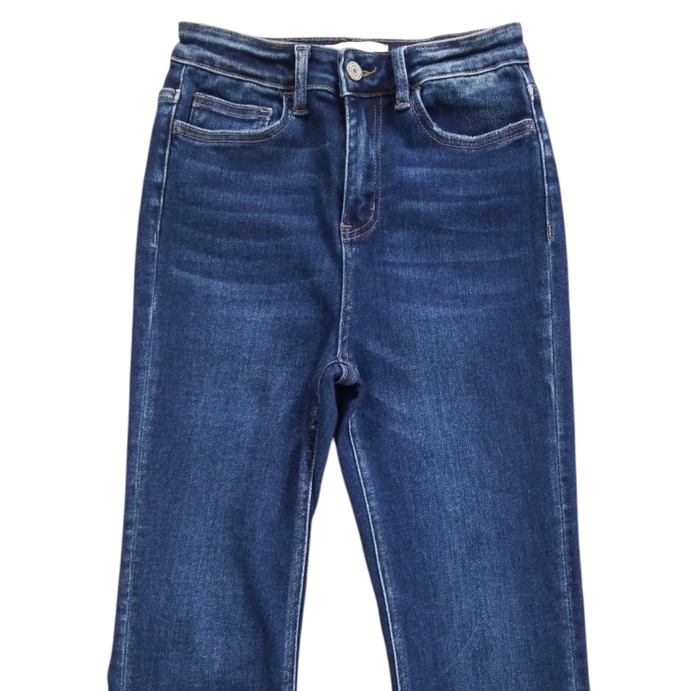 Vervet Blue Stretch High Rise Slim Frayed‎ Hem Crop Jeans Size 25 - Picture 4 of 14